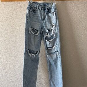 American Eagle Distressed Straight Leg Jean